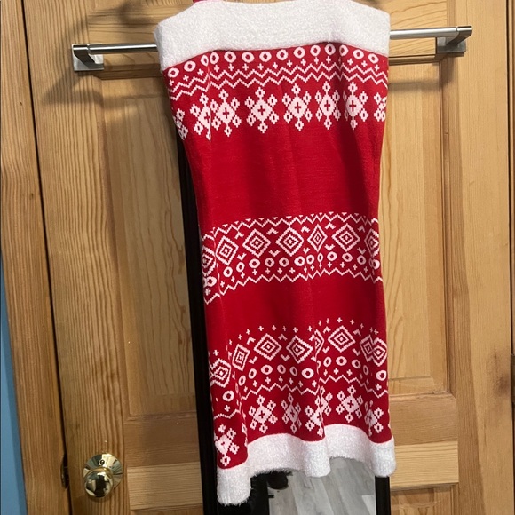 NWT Red/White Knit  Sleeves Christmas Dress  & Festive Buttons Mini Sz M - Picture 5 of 9